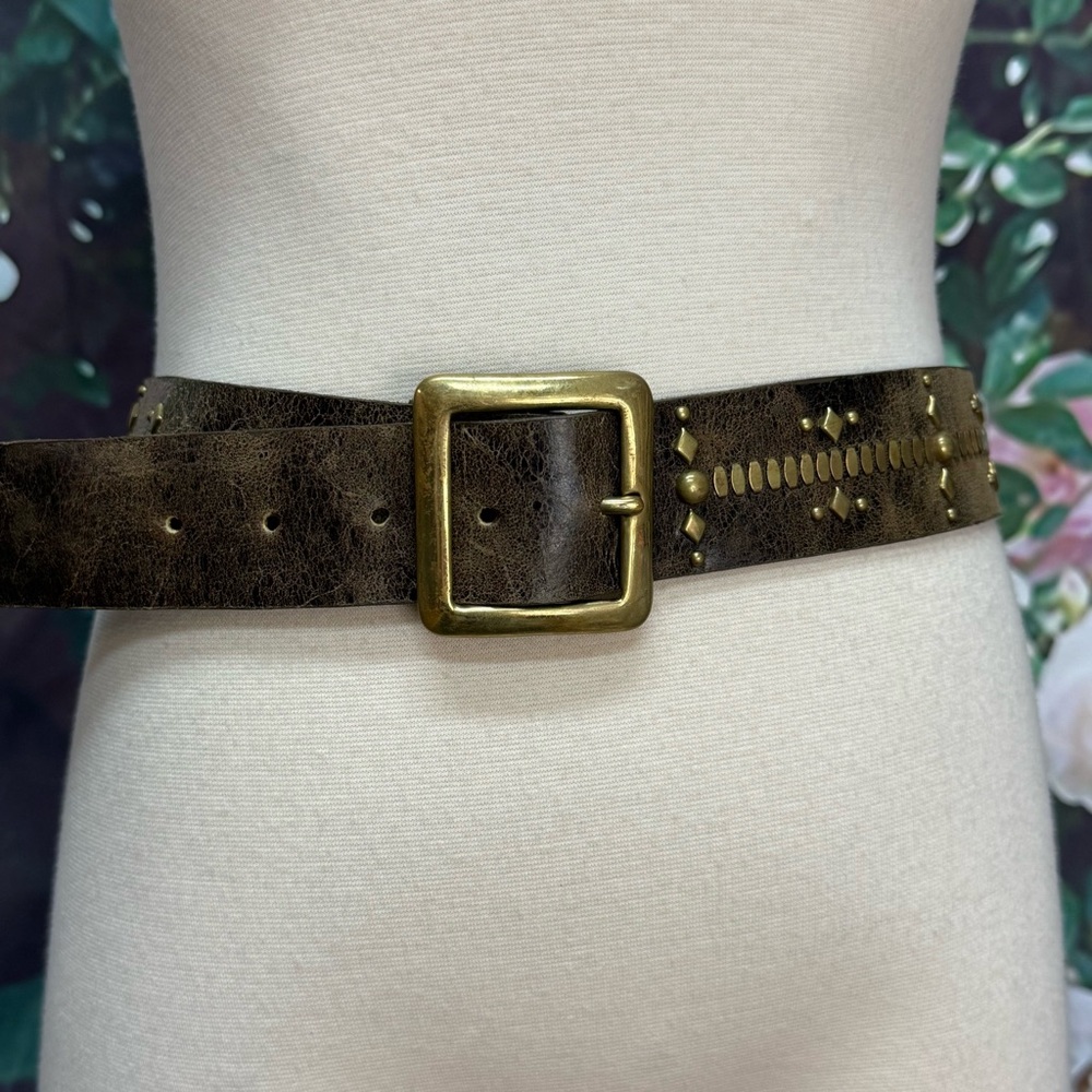 Calleen Cordero Brown Leather Studded Belt